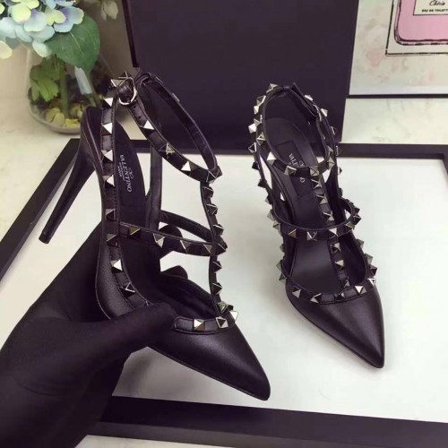 Valentino rockstud all black matte leather